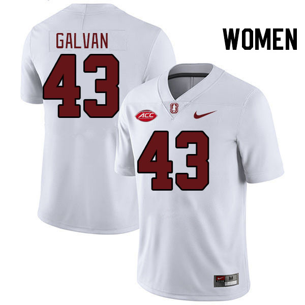 Women #43 Jahsiah Galvan Stanford Cardinal 2024 ACC Conference College Football Jerseys Stitched-Whi